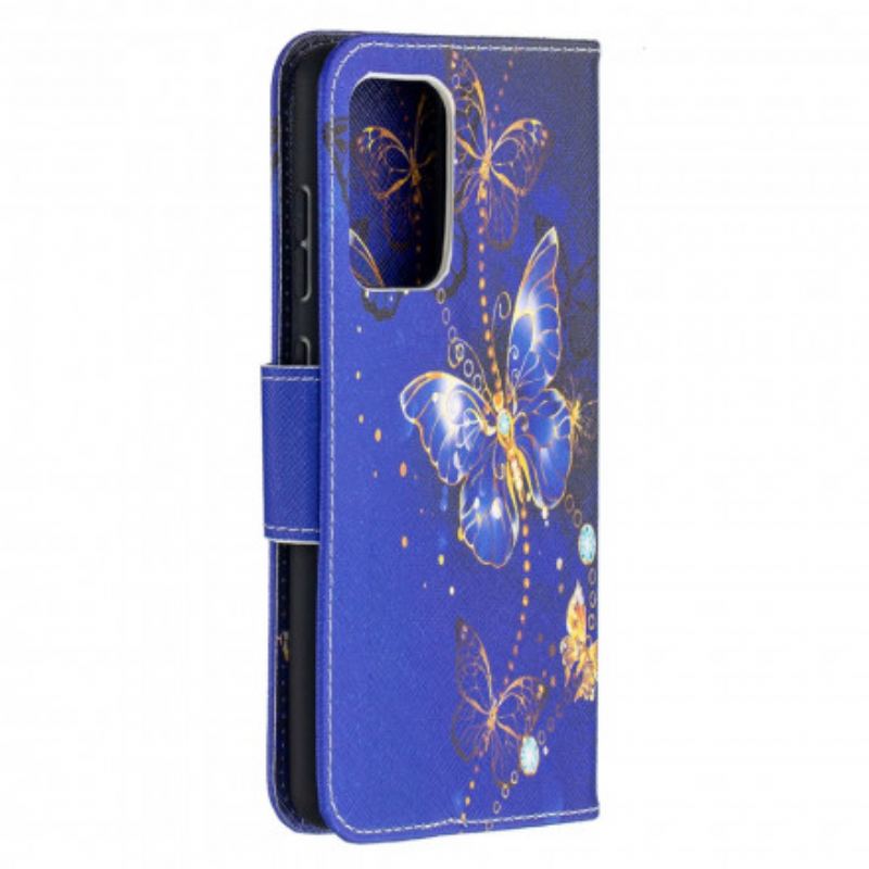 Capa Flip Para Samsung Galaxy A52 4G / A52 5G / A52s 5G Borboletas Reis