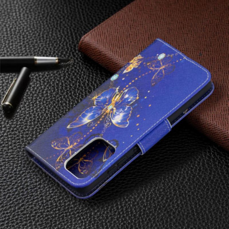 Capa Flip Para Samsung Galaxy A52 4G / A52 5G / A52s 5G Borboletas Reis