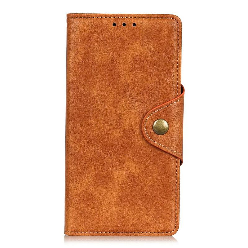 Capa Flip Para Samsung Galaxy A52 4G / A52 5G / A52s 5G Botão Vintage De Couro Falso