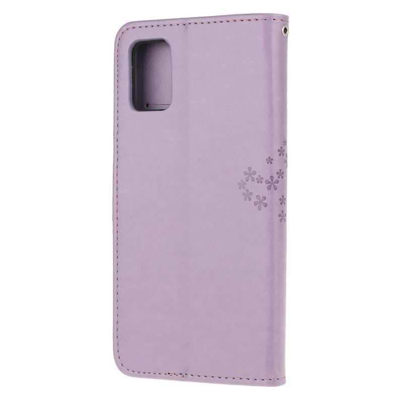 Capa Flip Para Samsung Galaxy A52 4G / A52 5G / A52s 5G De Cordão Tanga E Corujas