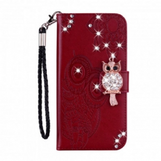 Capa Flip Para Samsung Galaxy A52 4G / A52 5G / A52s 5G Coruja Mandala E Charme