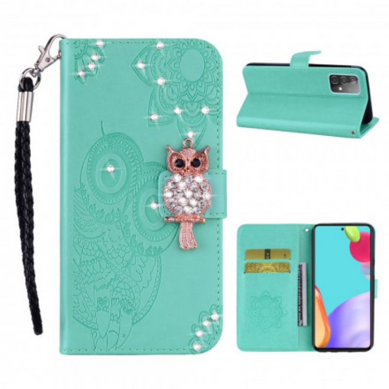 Capa Flip Para Samsung Galaxy A52 4G / A52 5G / A52s 5G Coruja Mandala E Charme