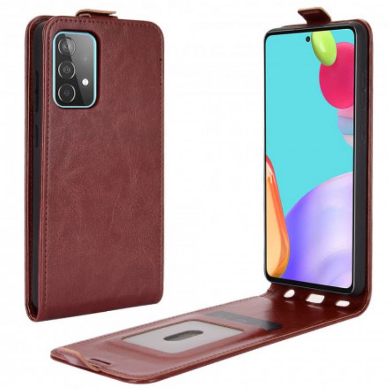 Capa Flip Para Samsung Galaxy A52 4G / A52 5G / A52s 5G De Couro Aba Vertical Efeito Couro