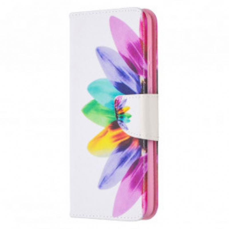 Capa Flip Para Samsung Galaxy A52 4G / A52 5G / A52s 5G Flor Aquarela