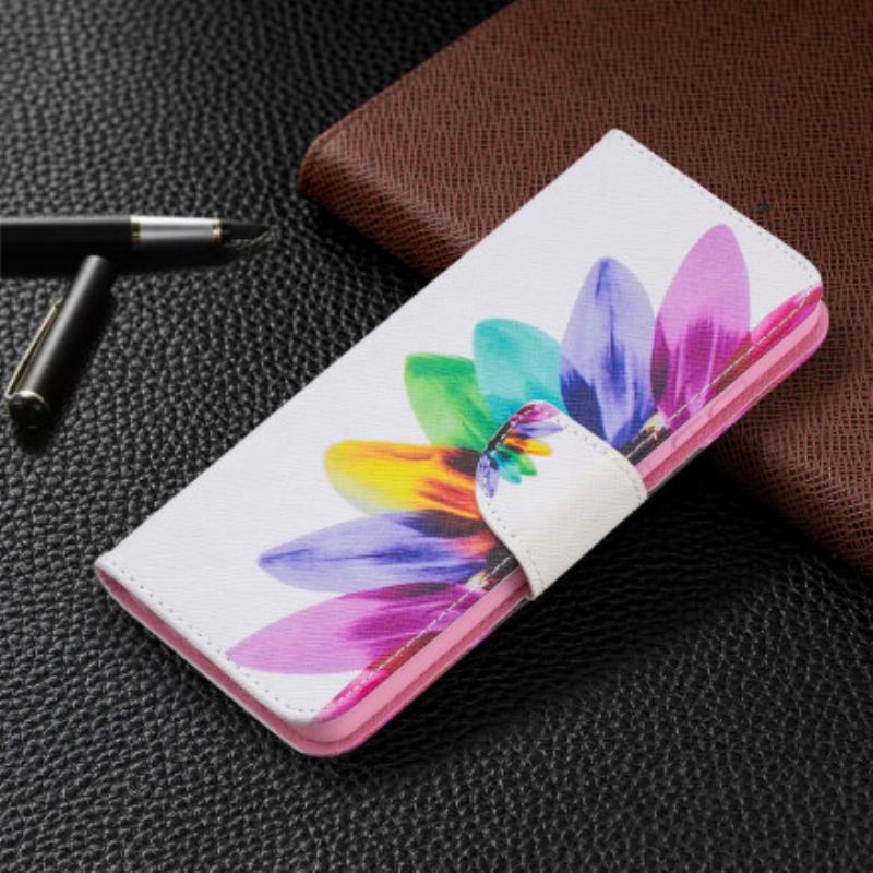 Capa Flip Para Samsung Galaxy A52 4G / A52 5G / A52s 5G Flor Aquarela