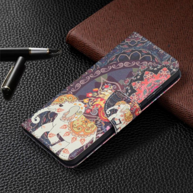 Capa Flip Para Samsung Galaxy A52 4G / A52 5G / A52s 5G Mandala De Elefantes Étnicos