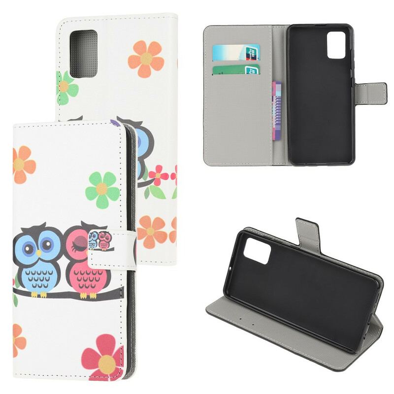 Capa Flip Para Samsung Galaxy A52 4G / A52 5G / A52s 5G Par De Corujas