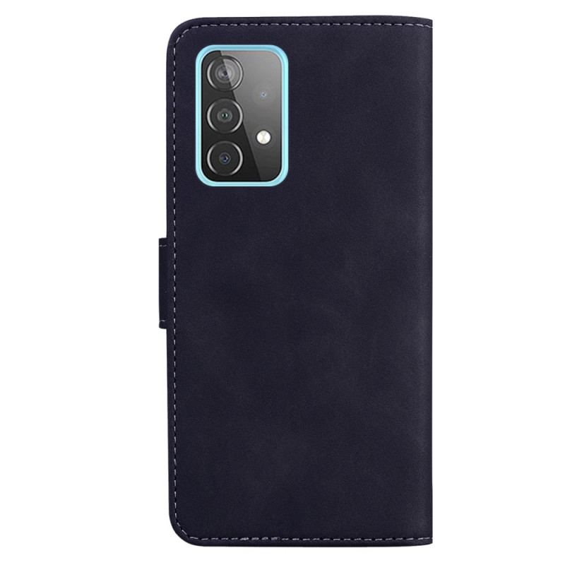 Capa Folio Para Samsung Galaxy A52 4G / A52 5G / A52s 5G Borboleta Com Toque De Pele