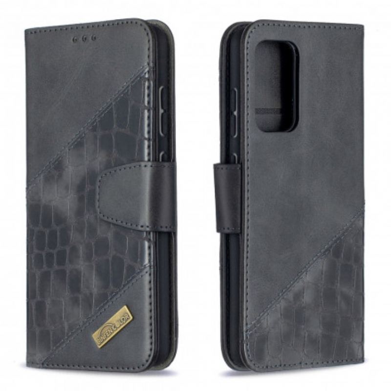 Capa Folio Para Samsung Galaxy A52 4G / A52 5G / A52s 5G Efeito Clássico De Pele De Crocodilo