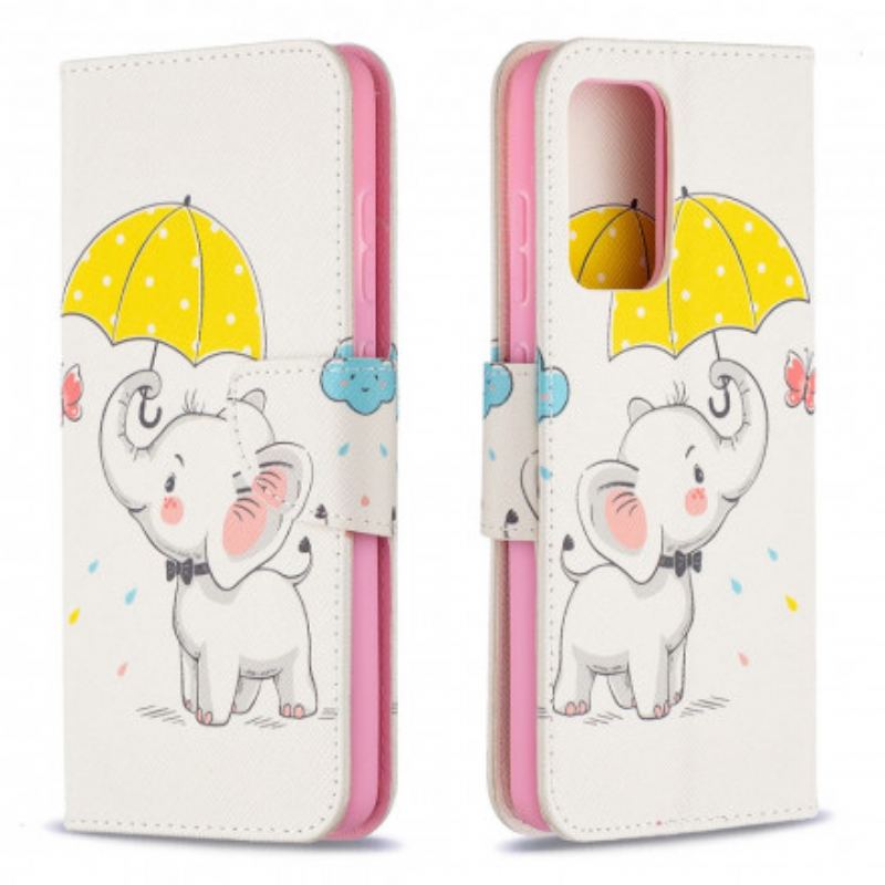 Capa Folio Para Samsung Galaxy A52 4G / A52 5G / A52s 5G Elefante Bébé