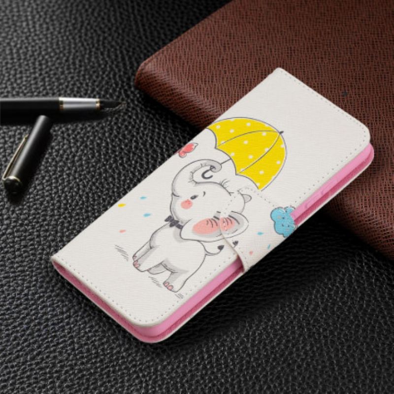 Capa Folio Para Samsung Galaxy A52 4G / A52 5G / A52s 5G Elefante Bébé