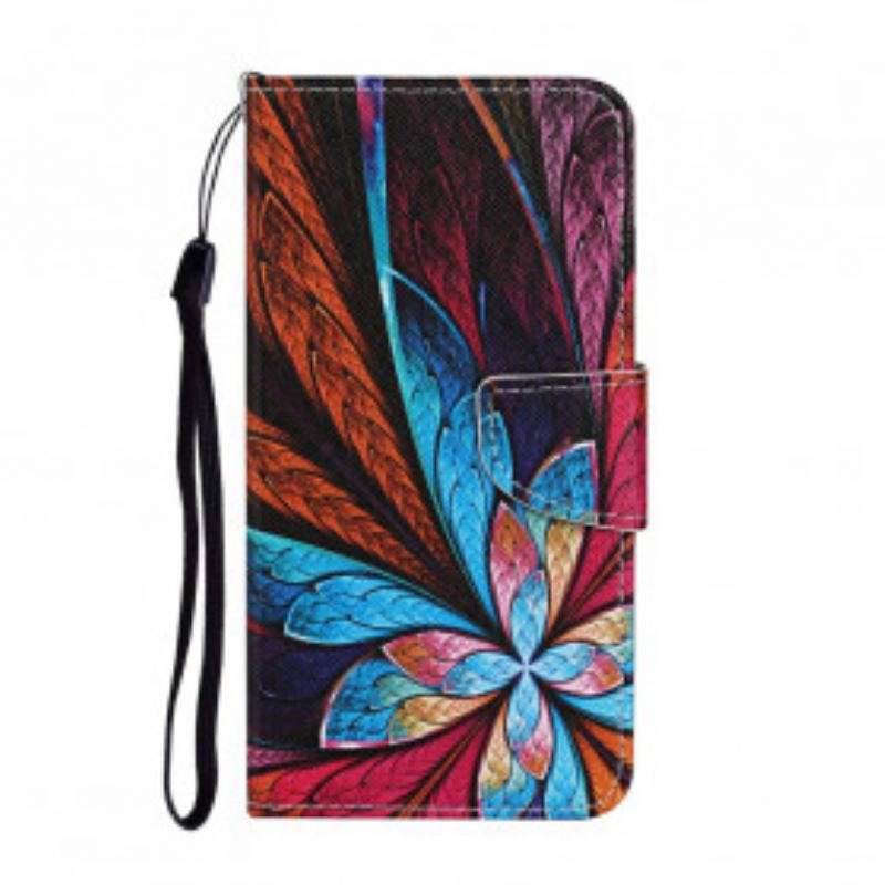 Capa Folio Para Samsung Galaxy A52 4G / A52 5G / A52s 5G Lençóis Coloridos Com Cordão