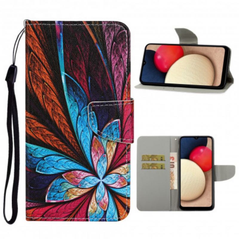 Capa Folio Para Samsung Galaxy A52 4G / A52 5G / A52s 5G Lençóis Coloridos Com Cordão