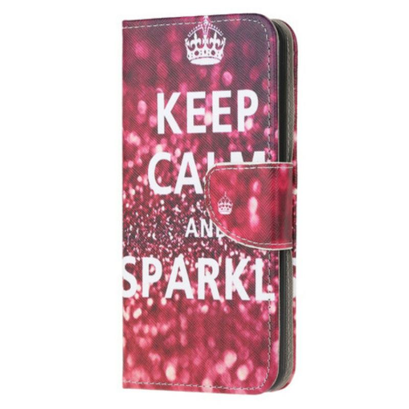 Capa Folio Para Samsung Galaxy A52 4G / A52 5G / A52s 5G Mantenha A Calma E Brilhe