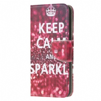 Capa Folio Para Samsung Galaxy A52 4G / A52 5G / A52s 5G Mantenha A Calma E Brilhe