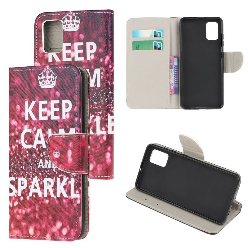 Capa Folio Para Samsung Galaxy A52 4G / A52 5G / A52s 5G Mantenha A Calma E Brilhe