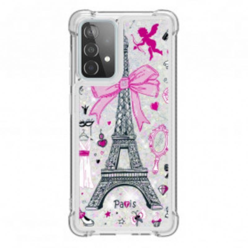 Capa Para Samsung Galaxy A52 4G / A52 5G / A52s 5G As Lantejoulas Da Torre Eiffel