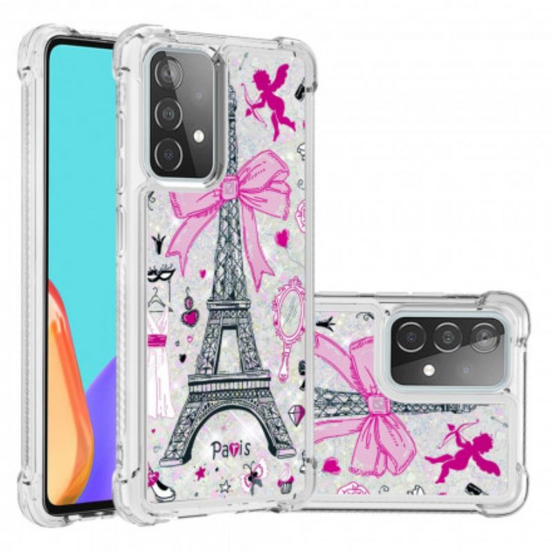 Capa Para Samsung Galaxy A52 4G / A52 5G / A52s 5G As Lantejoulas Da Torre Eiffel