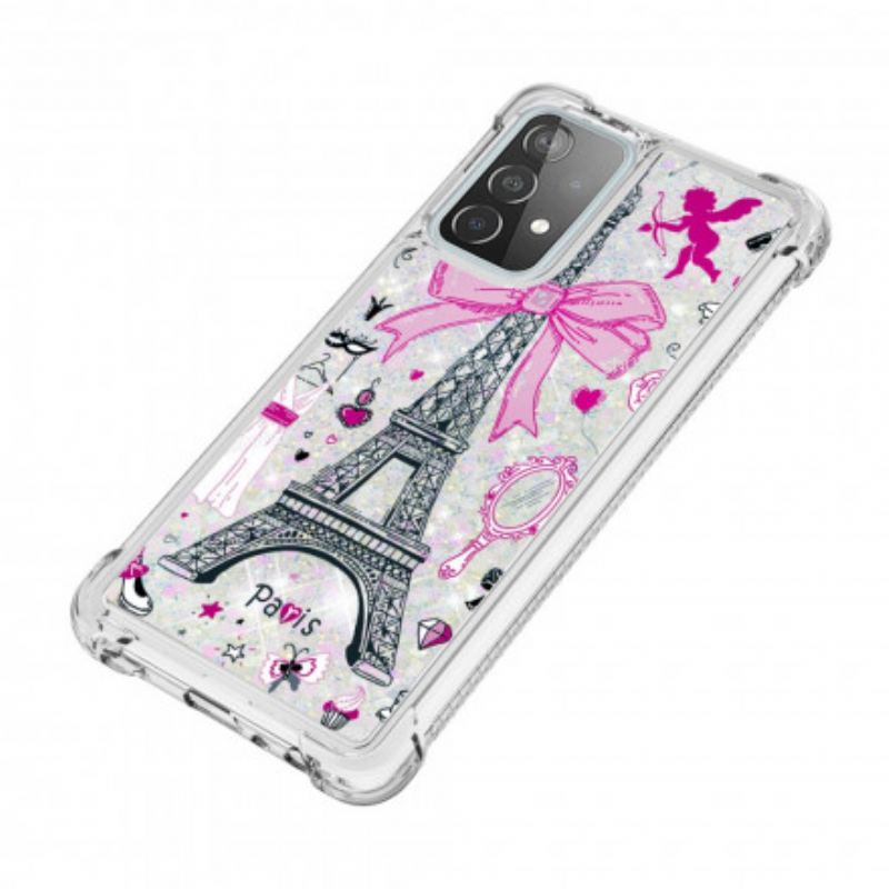 Capa Para Samsung Galaxy A52 4G / A52 5G / A52s 5G As Lantejoulas Da Torre Eiffel