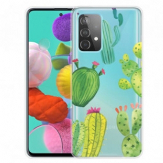 Capa Para Samsung Galaxy A52 4G / A52 5G / A52s 5G Cactos Aquarela