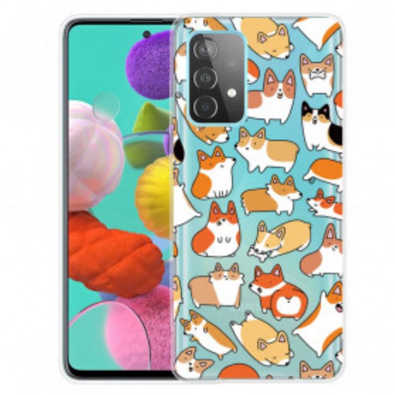 Capa Para Samsung Galaxy A52 4G / A52 5G / A52s 5G Cães Múltiplos Sem Costura