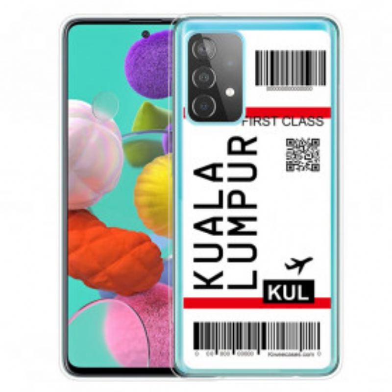 Capa Para Samsung Galaxy A52 4G / A52 5G / A52s 5G Cartão De Embarque Para Kuala Lumpur