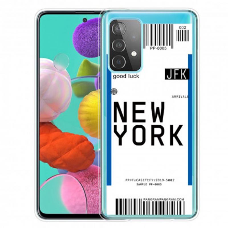 Capa Para Samsung Galaxy A52 4G / A52 5G / A52s 5G Cartão De Embarque Para Nova York