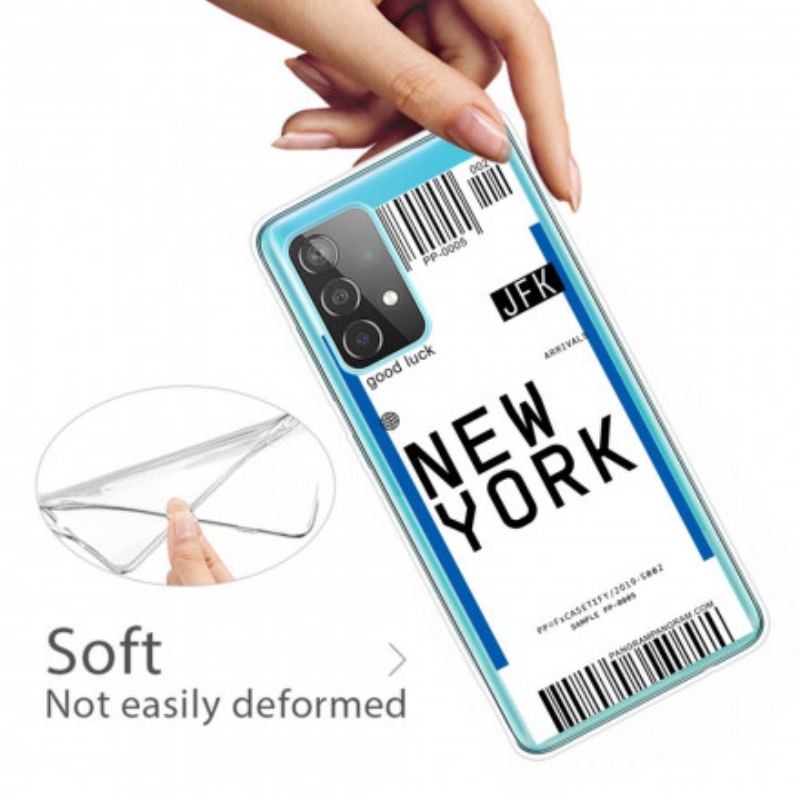 Capa Para Samsung Galaxy A52 4G / A52 5G / A52s 5G Cartão De Embarque Para Nova York