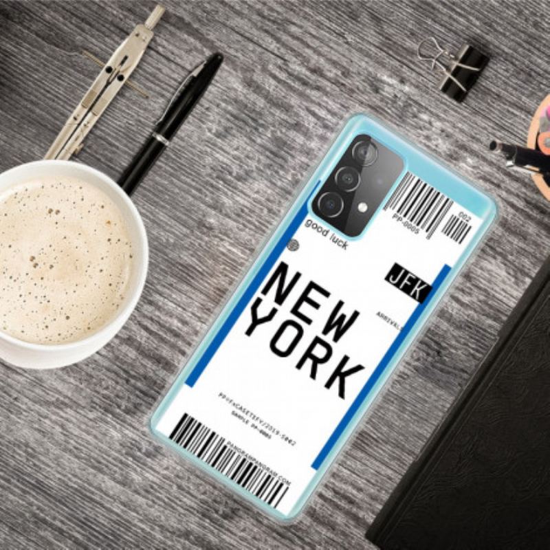 Capa Para Samsung Galaxy A52 4G / A52 5G / A52s 5G Cartão De Embarque Para Nova York