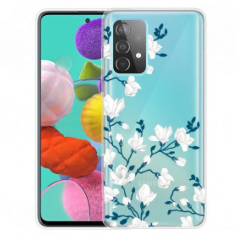 Capa Para Samsung Galaxy A52 4G / A52 5G / A52s 5G Flores Brancas