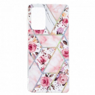 Capa Para Samsung Galaxy A52 4G / A52 5G / A52s 5G Flores Em Mármore