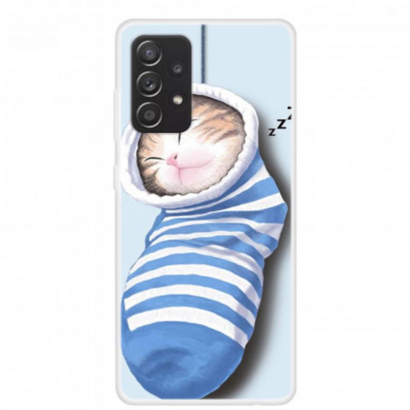 Capa Para Samsung Galaxy A52 4G / A52 5G / A52s 5G Gatinho Dormindo