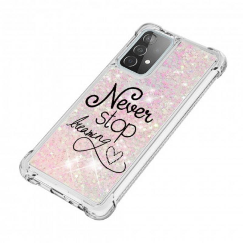 Capa Para Samsung Galaxy A52 4G / A52 5G / A52s 5G Nunca Pare De Sonhar Com Glitter