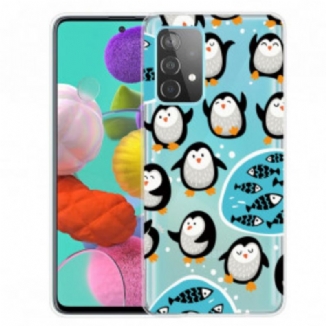 Capa Para Samsung Galaxy A52 4G / A52 5G / A52s 5G Pinguins E Peixes