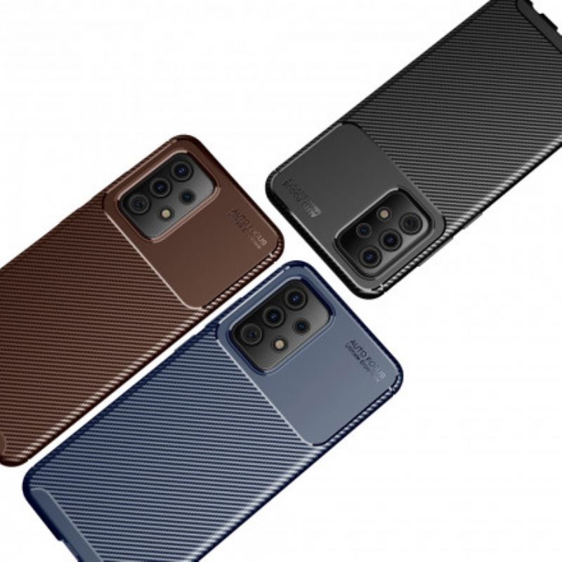 Capa Para Samsung Galaxy A52 4G / A52 5G / A52s 5G Textura Flexível De Fibra De Carbono