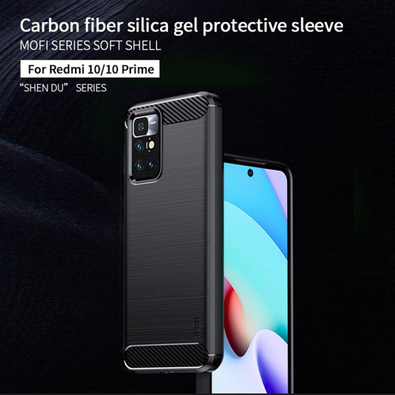 Capa De Celular Para Xiaomi Redmi 10 Fibra De Carbono Escovada Mofi