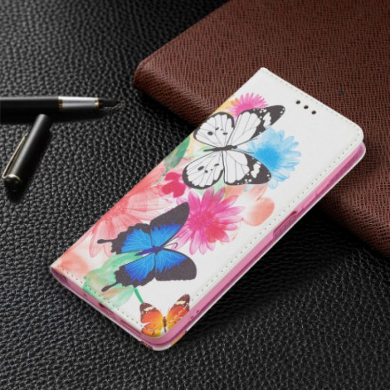 Capa De Celular Para Xiaomi Redmi 10 Flip Borboletas Coloridas