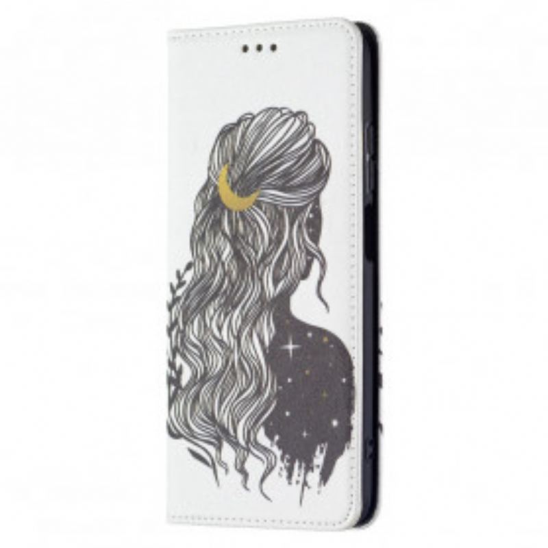 Capa De Celular Para Xiaomi Redmi 10 Flip Cabelo Bonito