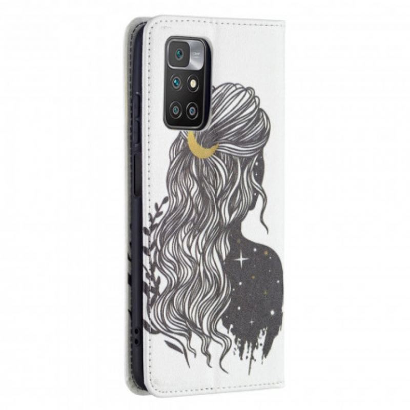 Capa De Celular Para Xiaomi Redmi 10 Flip Cabelo Bonito