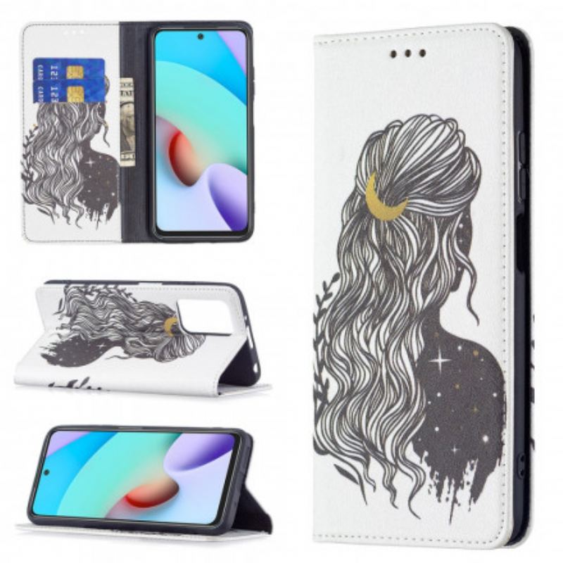 Capa De Celular Para Xiaomi Redmi 10 Flip Cabelo Bonito