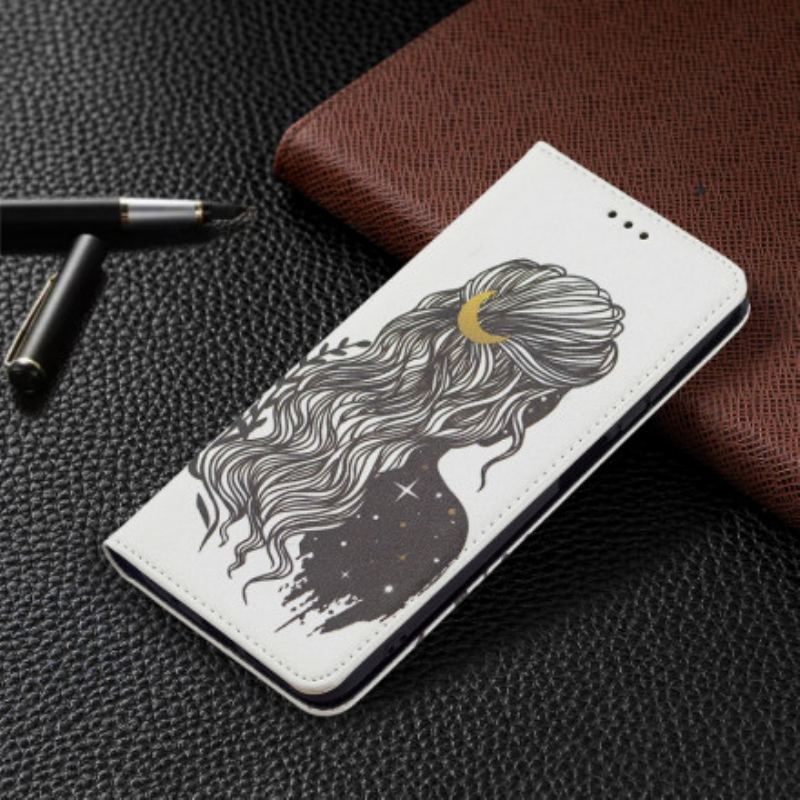 Capa De Celular Para Xiaomi Redmi 10 Flip Cabelo Bonito