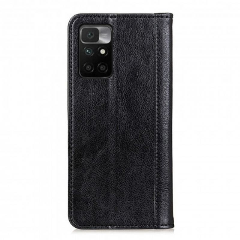 Capa De Celular Para Xiaomi Redmi 10 Flip Couro Litchi Elegance Dividido