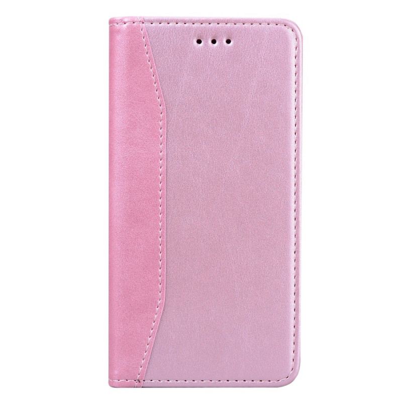 Capa De Celular Para Xiaomi Redmi 10 Flip Efeito Couro Empresarial Em Dois Tons