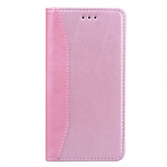 Capa De Celular Para Xiaomi Redmi 10 Flip Efeito Couro Empresarial Em Dois Tons