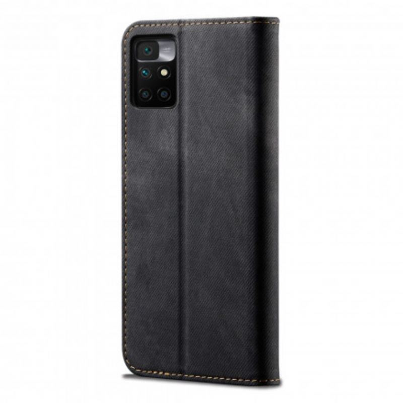 Capa De Celular Para Xiaomi Redmi 10 Flip Tecido Jeans