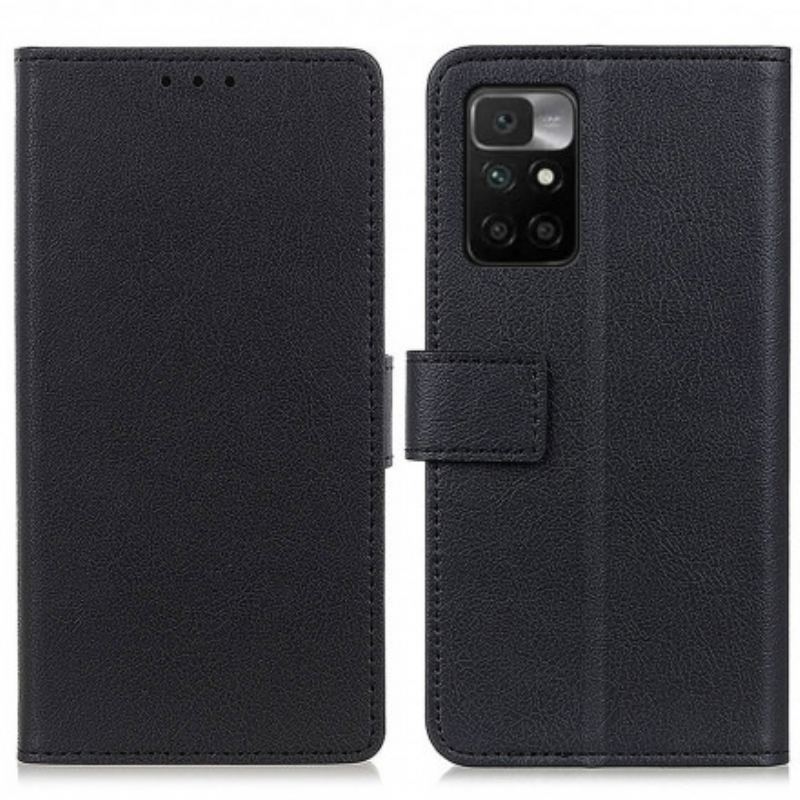 Capa De Couro Para Xiaomi Redmi 10 Couro Falso Clássico