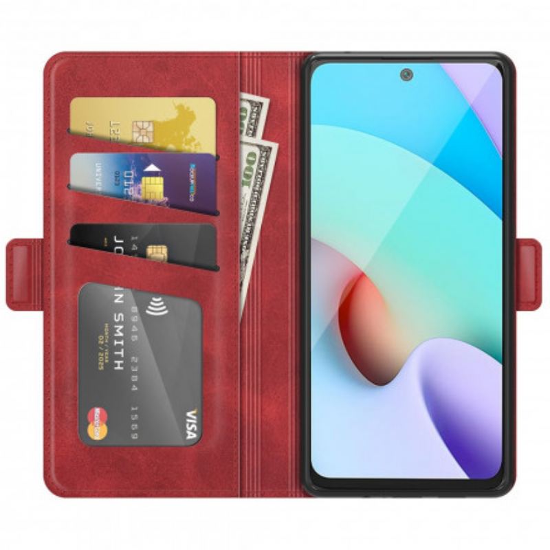 Capa De Couro Para Xiaomi Redmi 10 Flip Aba Dupla Clássica