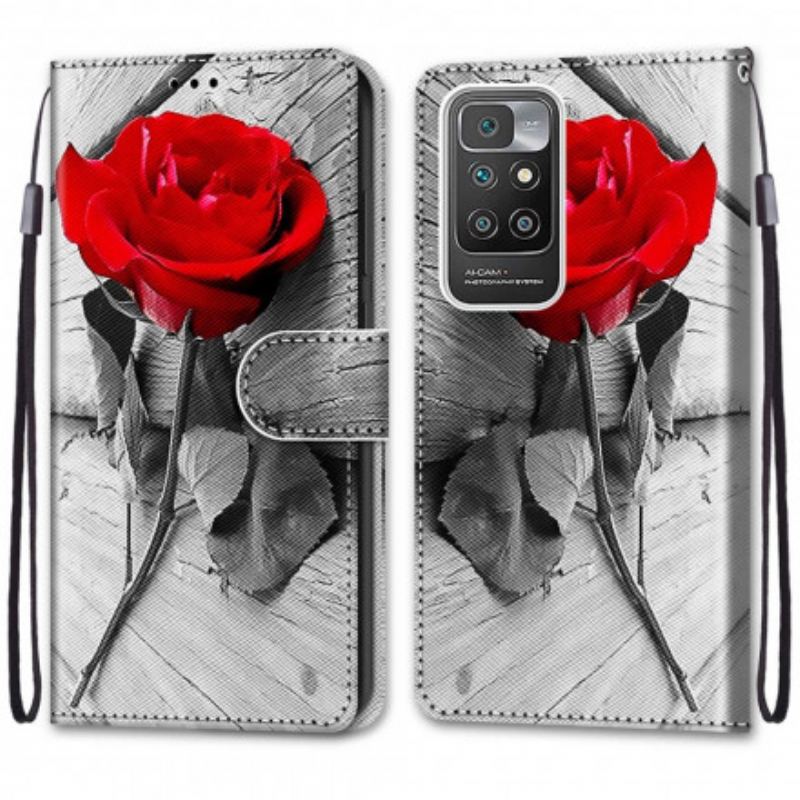 Capa De Couro Para Xiaomi Redmi 10 Maravilha Floral