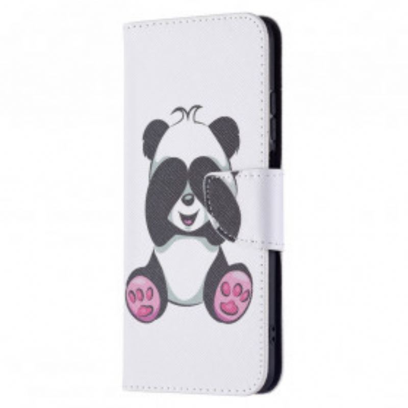 Capa De Couro Para Xiaomi Redmi 10 Panda Divertido