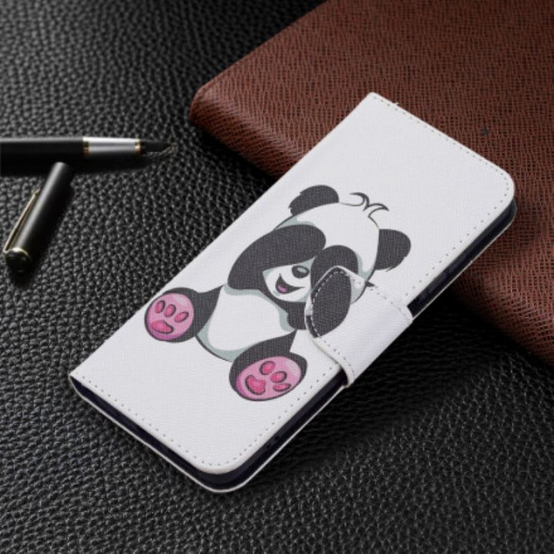 Capa De Couro Para Xiaomi Redmi 10 Panda Divertido